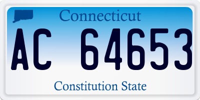 CT license plate AC64653