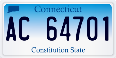 CT license plate AC64701