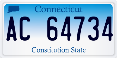 CT license plate AC64734