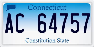 CT license plate AC64757