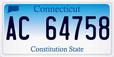 CT license plate AC64758