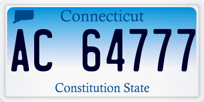 CT license plate AC64777