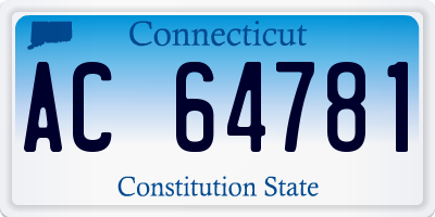 CT license plate AC64781