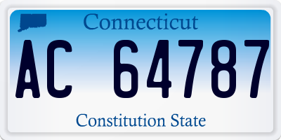 CT license plate AC64787