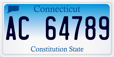 CT license plate AC64789