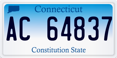 CT license plate AC64837
