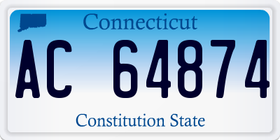 CT license plate AC64874