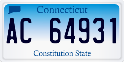 CT license plate AC64931