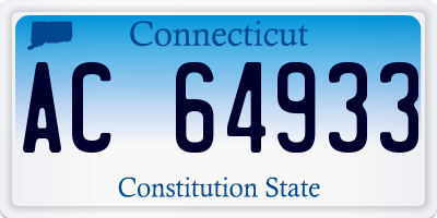 CT license plate AC64933