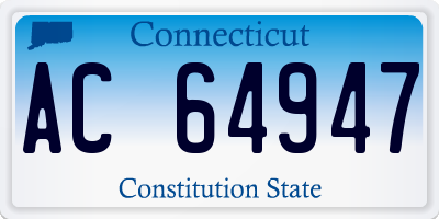 CT license plate AC64947