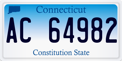 CT license plate AC64982