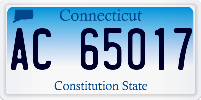 CT license plate AC65017