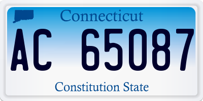 CT license plate AC65087