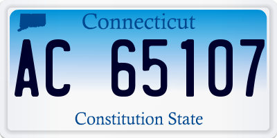 CT license plate AC65107