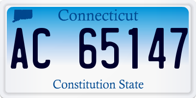 CT license plate AC65147