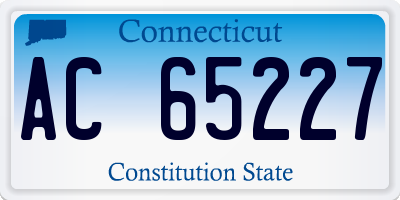 CT license plate AC65227