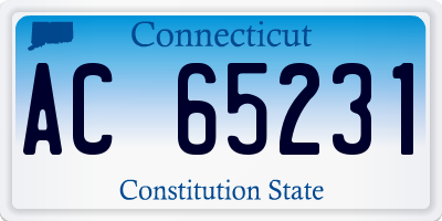 CT license plate AC65231