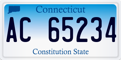 CT license plate AC65234