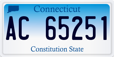 CT license plate AC65251