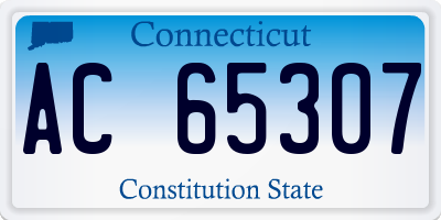 CT license plate AC65307