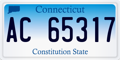 CT license plate AC65317