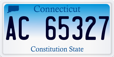 CT license plate AC65327