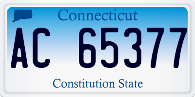 CT license plate AC65377