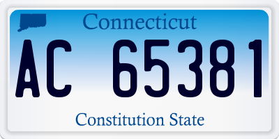 CT license plate AC65381
