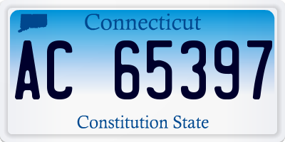 CT license plate AC65397