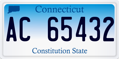 CT license plate AC65432