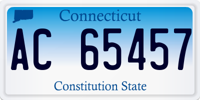 CT license plate AC65457