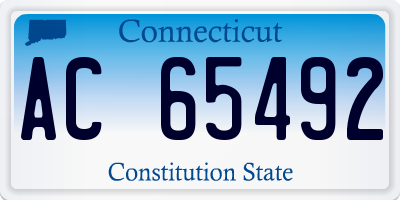 CT license plate AC65492