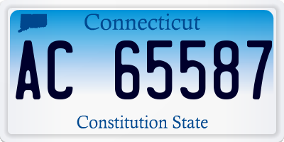 CT license plate AC65587