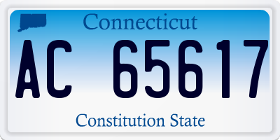 CT license plate AC65617