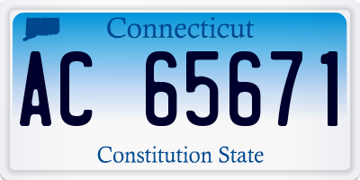 CT license plate AC65671