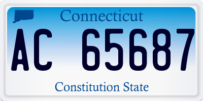 CT license plate AC65687