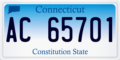 CT license plate AC65701
