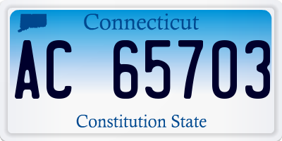 CT license plate AC65703