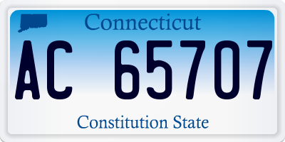 CT license plate AC65707