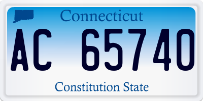 CT license plate AC65740
