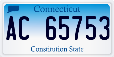 CT license plate AC65753