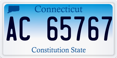 CT license plate AC65767