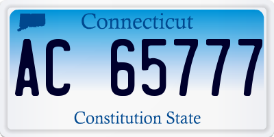 CT license plate AC65777