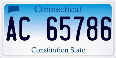 CT license plate AC65786
