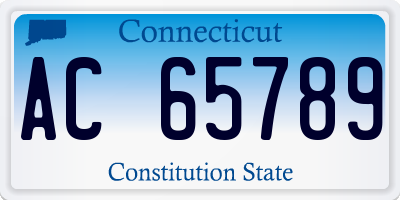 CT license plate AC65789