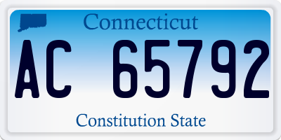 CT license plate AC65792