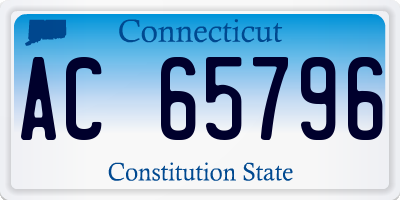 CT license plate AC65796