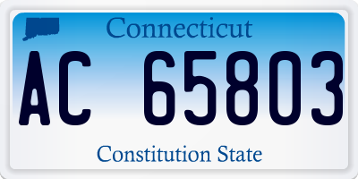 CT license plate AC65803