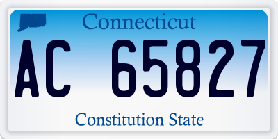 CT license plate AC65827