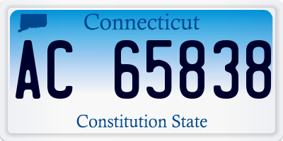 CT license plate AC65838